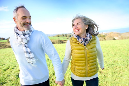 couple walking holding hands